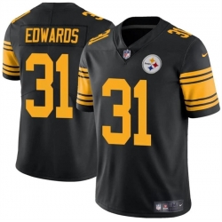 Men Pittsburgh Steelers 31 Daijun Edwards Black Color Rush Limited Stitched Jersey