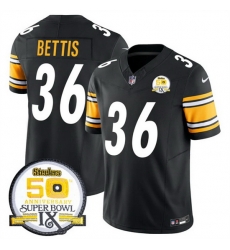 Men Pittsburgh Steelers 36 Jerome Bettis Black 2024 F U S E 50th Anniversary Of Super Bowl IX Alternate Vapor Untouchable Limited Stitched Jersey