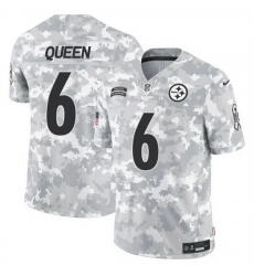 Men Pittsburgh Steelers 6 Patrick Queen 2024 F U S E Arctic Camo Salute To Service Limited Stitched Football Jersey