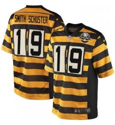 Mens Nike Pittsburgh Steelers 19 JuJu Smith Schuster Elite YellowBlack Alternate 80TH Anniversary Throwback NFL Jersey