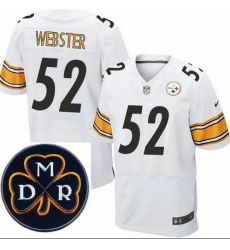 Men's Nike Pittsburgh Steelers #52 Mike Webster Elite White NFL MDR Dan Rooney Patch Jersey