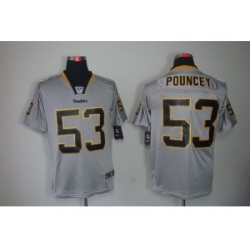 Nike Pittsburgh Steelers 53 Maurkice Pouncey Grey Elite Lights Out NFL Jersey