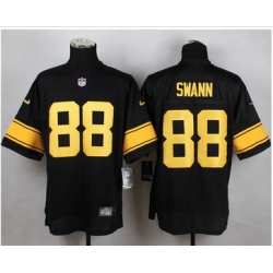 Nike Pittsburgh Steelers #88 Lynn Swann Black(Gold No.) Mens Stitched NFL Elite Jersey