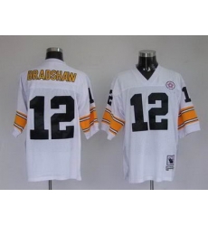 Pittsburgh Steelers 12 BRADSHAW white throwback