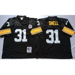 Steelers 31 Donnie Shell Black Throwback Jersey