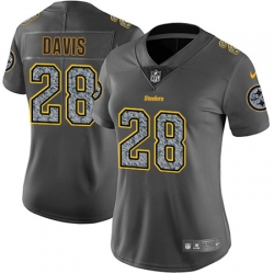 Nike Steelers #28 Sean Davis Gray Static Womens NFL Vapor Untouchable Game Jersey