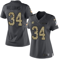 Nike Steelers #34 DeAngelo Williams Black Womens Stitched NFL Limited 2016 Salute to Service Jersey