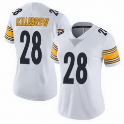 Women Pittsburgh Steelers Miles Killebrew #28 White Vapor Limited Stitched Football Jersey