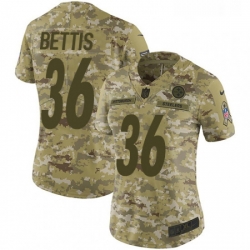 Womens Nike Pittsburgh Steelers 36 Jerome Bettis Limited Camo 2018 Salute to Service NFL Jersey