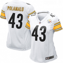 Womens Nike Pittsburgh Steelers 43 Troy Polamalu Game White NFL Jersey