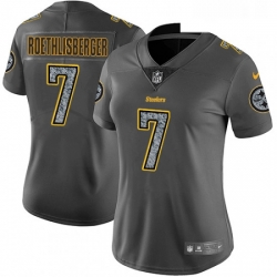 Womens Nike Pittsburgh Steelers 7 Ben Roethlisberger Gray Static Vapor Untouchable Limited NFL Jersey