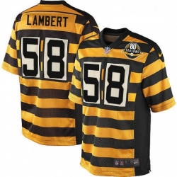 Youth Nike Pittsburgh Steelers 58 Jack Lambert Elite YellowBlack Alternate 80TH Anniversary Throwback NFL Jersey