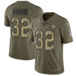 Youth Nike Steelers #32 Franco Harris Olive Camo Stitched NFL Limited 2017 Salute to Service Jersey