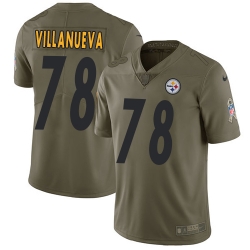 Youth Nike Steelers #78 Alejandro Villanueva Olive Stitched NFL Limited 2017 Salute to Service Jersey