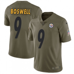 Youth Nike Steelers #9 Chris Boswell Olive Stitched NFL Limited 2017 Salute to Service Jersey