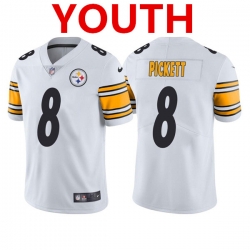 Youth Pittsburgh Steelers 8 Kenny Pickett 2022 White Vapor Untouchable Limited Stitched Jersey