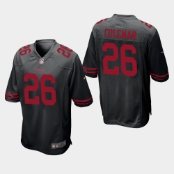 Men Nike 49ers #26 Tevin Coleman Black Game Jersey