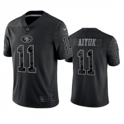 Men San Francisco 49ers 11 Brandon Aiyuk Black Reflective Limited Stitched Football Jersey