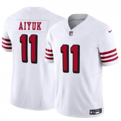 Men San Francisco 49ers 11 Brandon Aiyuk White 2021 F U S E Vapor Limited Throwback Stitched Football Jersey