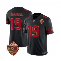 Men San Francisco 49ers 19 Deebo Samuel Black 2023 F U S E  50th Patch Vapor Limited Stitched Football Jersey