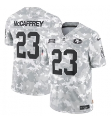 Men San Francisco 49ers 23 Christian McCaffrey 2024 Arctic Camo Salute To Service Limited Stitched Football Jersey