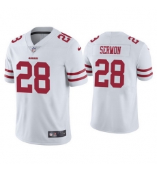 Men San Francisco 49ers 28 Trey Sermon White Jersey Vapor Limited Jersey