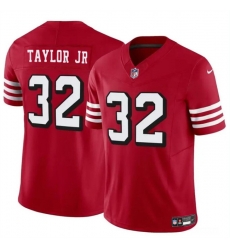 Men San Francisco 49ers 32 Patrick Taylor Jr New Red 2024 F U S E  Vapor Untouchable Limited Stitched Football Jersey