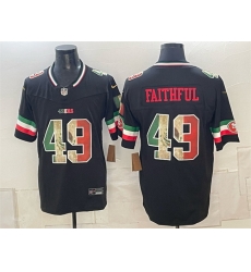 Men San Francisco 49ers 49 Faithful Black 2025 F U S E Mexico Vapor Limited Stitched Football Jersey Men San Francisco 49ers 49 Faithful Black 2025 F U S E Mexico Vapor Limited Stitched Football Jersey