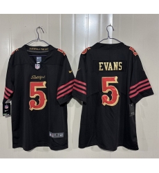 Men San Francisco 49ers 5 Mike Evans Black 2025 Rivalries Vapor Limited Stitched Football Jersey Men San Francisco 49ers 5 Mike Evans Black 2025 Rivalries Vapor Limited Stitched Football Jersey