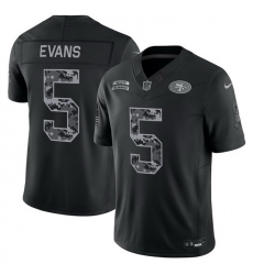 Men San Francisco 49ers  5 Mike Evans Black F U S E  2026 Salute to Service Limited Stitched Football Jersey