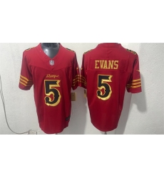 Men San Francisco 49ers  5 Mike Evans Red Gold 2026 F U S E   Rivalries  Vapor Limited Stitched Football Jersey