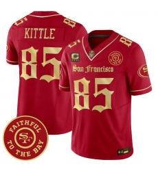 Men San Francisco 49ers 85 George kittle Gothic Edition Red Gold Vapor Limited Jersey Men San Francisco 49ers 85 George kittle Gothic Edition Red Gold Vapor Limited Jersey
