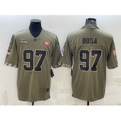 Men San Francisco 49ers 97 Nick Bosa Olive 2022 Salute To Service Limited Stitched Jersey