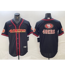 Men San Francisco 49ers Big Logo Black Red Cool Base Stitched 2023 Baseball Jersey