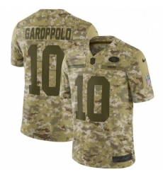 Mens Nike San Francisco 49ers 10 Jimmy Garoppolo Limited Camo 2018 Salute to Service NFL Jersey