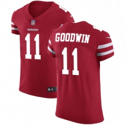 Mens Nike San Francisco 49ers 11 Marquise Goodwin Red Team Color Vapor Untouchable Elite Player NFL Jersey