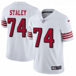 Mens Nike San Francisco 49ers 74 Joe Staley Limited White Rush Vapor Untouchable NFL Jersey