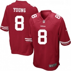 Mens Nike San Francisco 49ers 8 Steve Young Game Red Team Color NFL Jersey