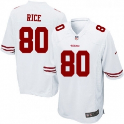 Mens Nike San Francisco 49ers 80 Jerry Rice Game White NFL Jersey