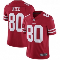 Mens Nike San Francisco 49ers 80 Jerry Rice Red Team Color Vapor Untouchable Limited Player NFL Jersey