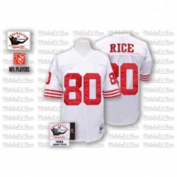 Mitchell and Ness San Francisco 49ers 80 Jerry Rice Authentic White Throwback NFL Jersey