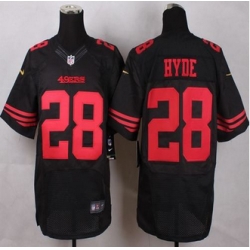 New San Francisco 49ers #28 Carlos Hyde Black Alternate Mens Stitched NFL Elite Jersey