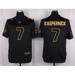 Nike 49ers #7 Colin Kaepernick Black Mens Stitched NFL Elite Pro Line Gold Collection Jersey