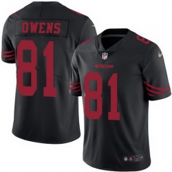 Nike 49ers #81 Terrell Owens Black Mens Stitched NFL Limited Rush Jersey