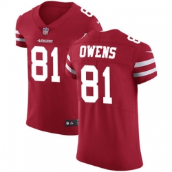 Nike 49ers #81 Terrell Owens Red Team Color Mens Stitched NFL Vapor Untouchable Elite Jersey