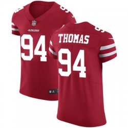 Nike 49ers #94 Solomon Thomas Red Team Color Mens Stitched NFL Vapor Untouchable Elite Jersey