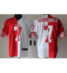 Nike San Francisco 49ers 7 Colin Kaepernick Red White Elite Split NFL Jersey