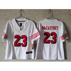 Women San Francisco 49ers 23 Christian McCaffrey New White F U S E Vapor Untouchable Stitched Jersey 