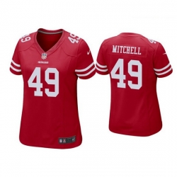 Women San Francisco 49ers 49 Elijah Mitchell Red Jersey