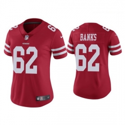 Women San Francisco 49ers 62 Aaron Banks Red Jersey Vapor Limited Jersey